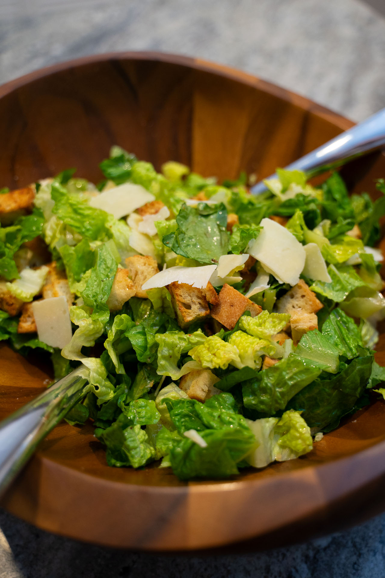Mom’s Caesar Salad with Homemade Croutons