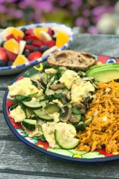 Veggie Scramble with Sweet Potato Hash