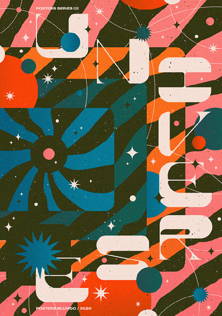 pink, orange, green, blue, color, shapes