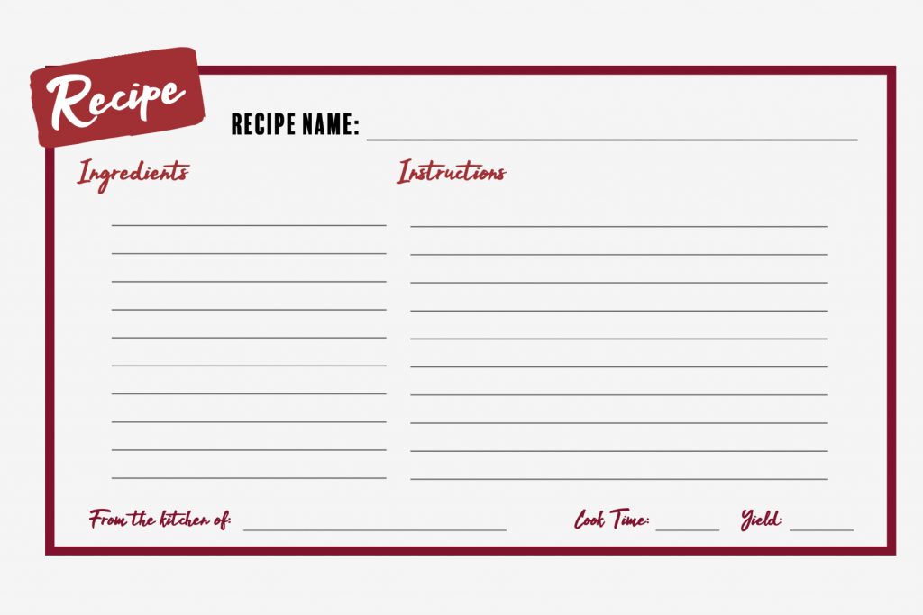 Our favorite holiday recipes 5 printable recipe card