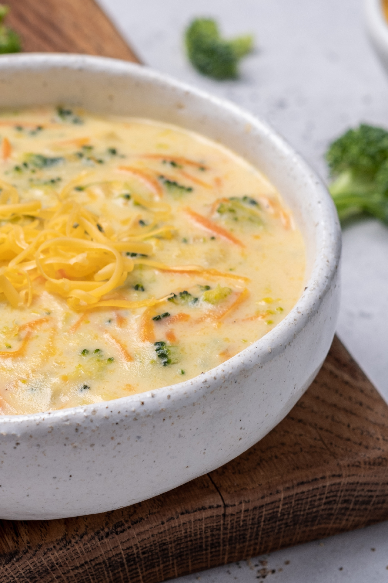 Broccoli Cheddar and Zucchini Soup