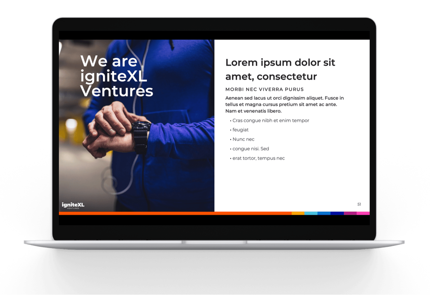 slide template with runner in blue shirt image and text