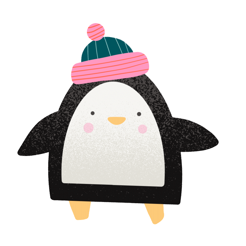 Penguin with winter hat