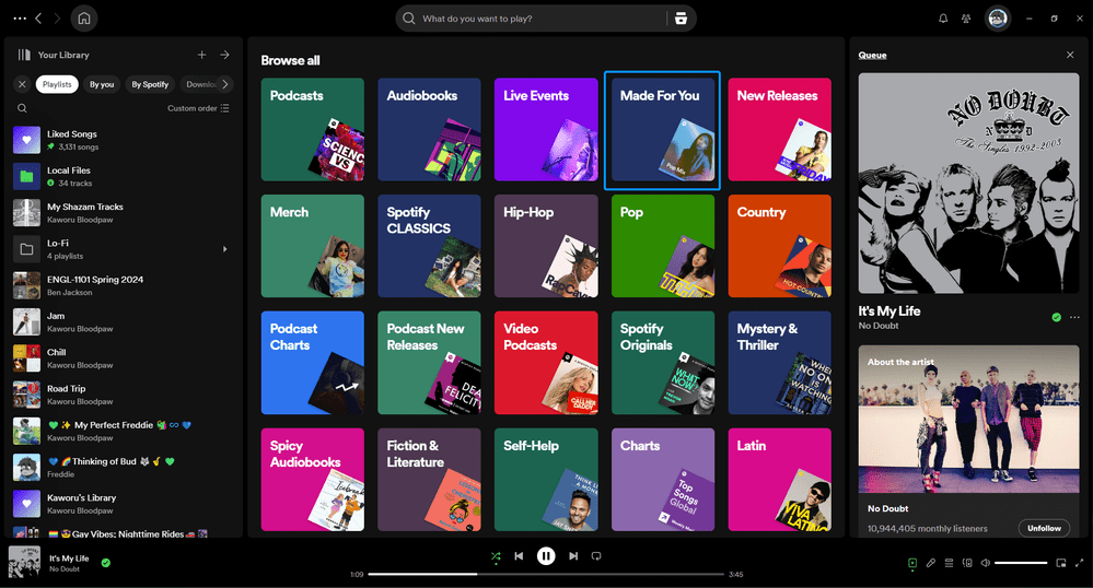 11 graphic design principles to elevate your brand 8 Spotify's "Browse All" playlists section showcases bold colors and contrast for visual impact