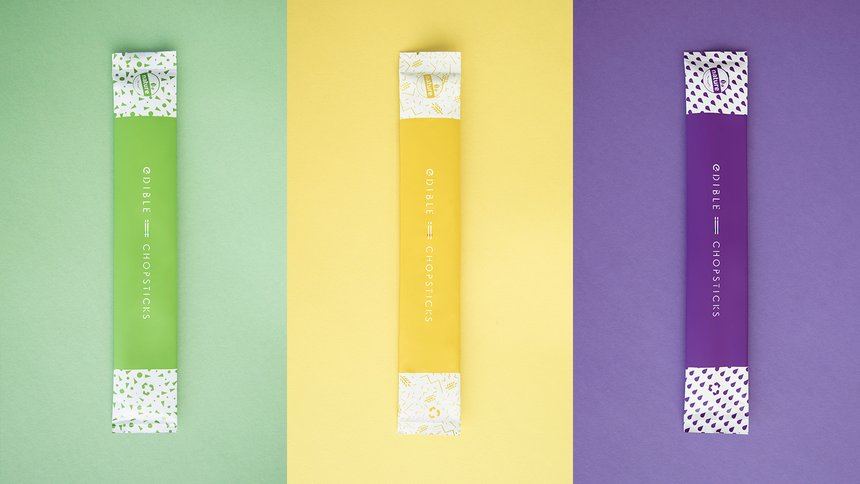 edible chopsticks in different colors
