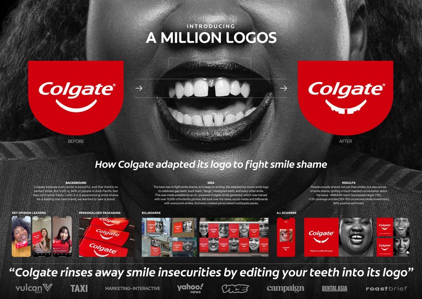 colgate ad with lots of smiles
