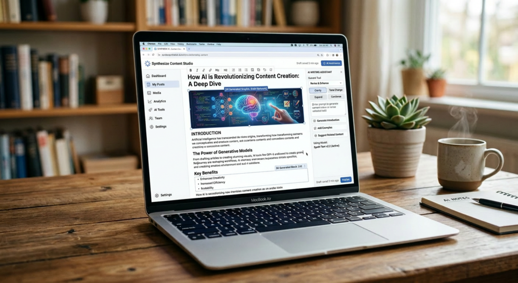 Best AI Tools 2026: Smarter Creative Workflows Guide 2 AI content tools generating blog content