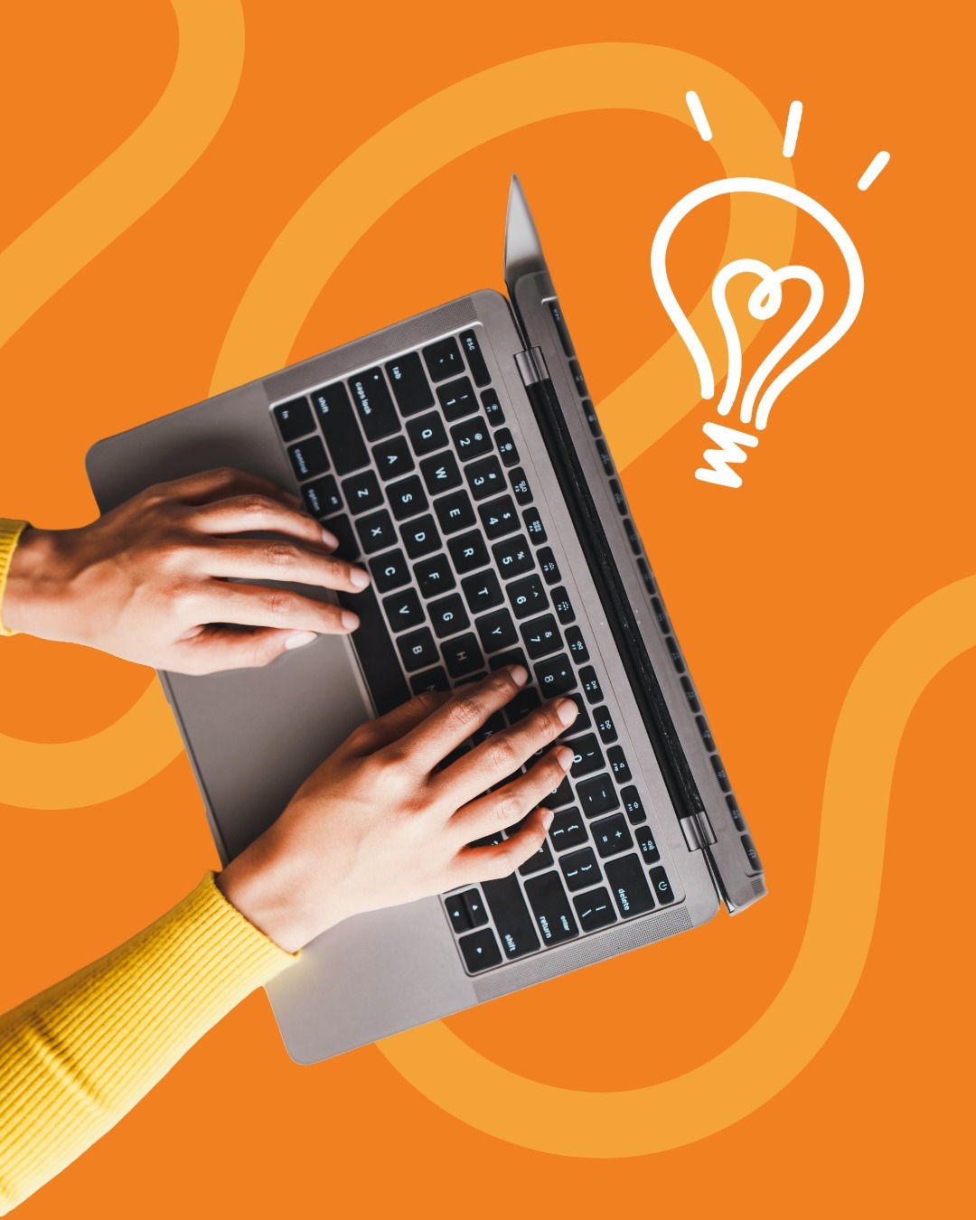 WebsiteInpiration-BlogImage-NEW Hands on a laptop with a lightbulb, web design inspiration resources